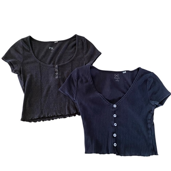 PacSun Duo Crop Tops - Picture 1 of 8
